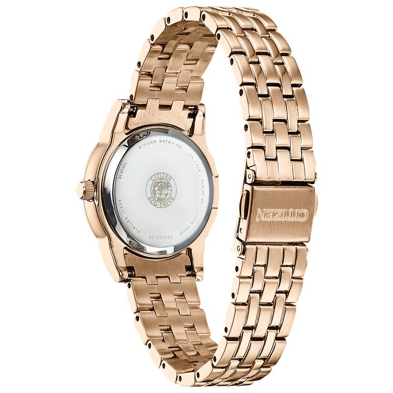 Citizen Silhouette Crystal Eco-Drive Rose Gold White Dial Watch | CITIZEN